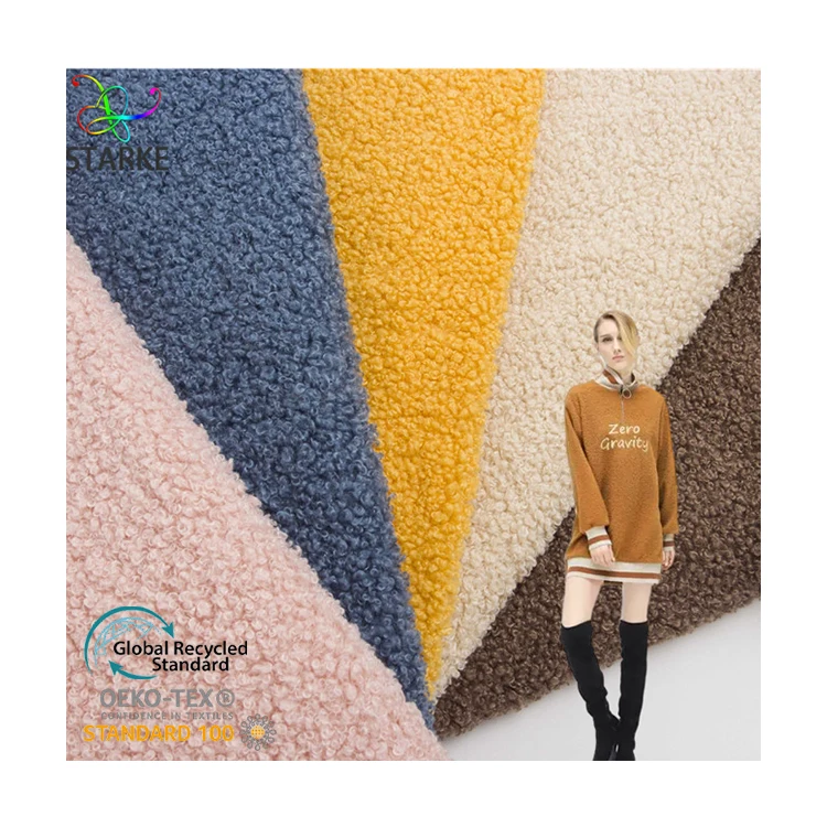 Autumn winter 100 polyester small particle teddy fleece fabric for coat lining