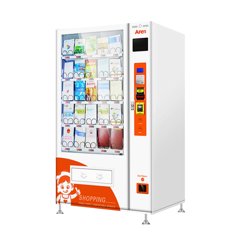 AFEN glass front books dvd rental kiosk retail outlet vending machine