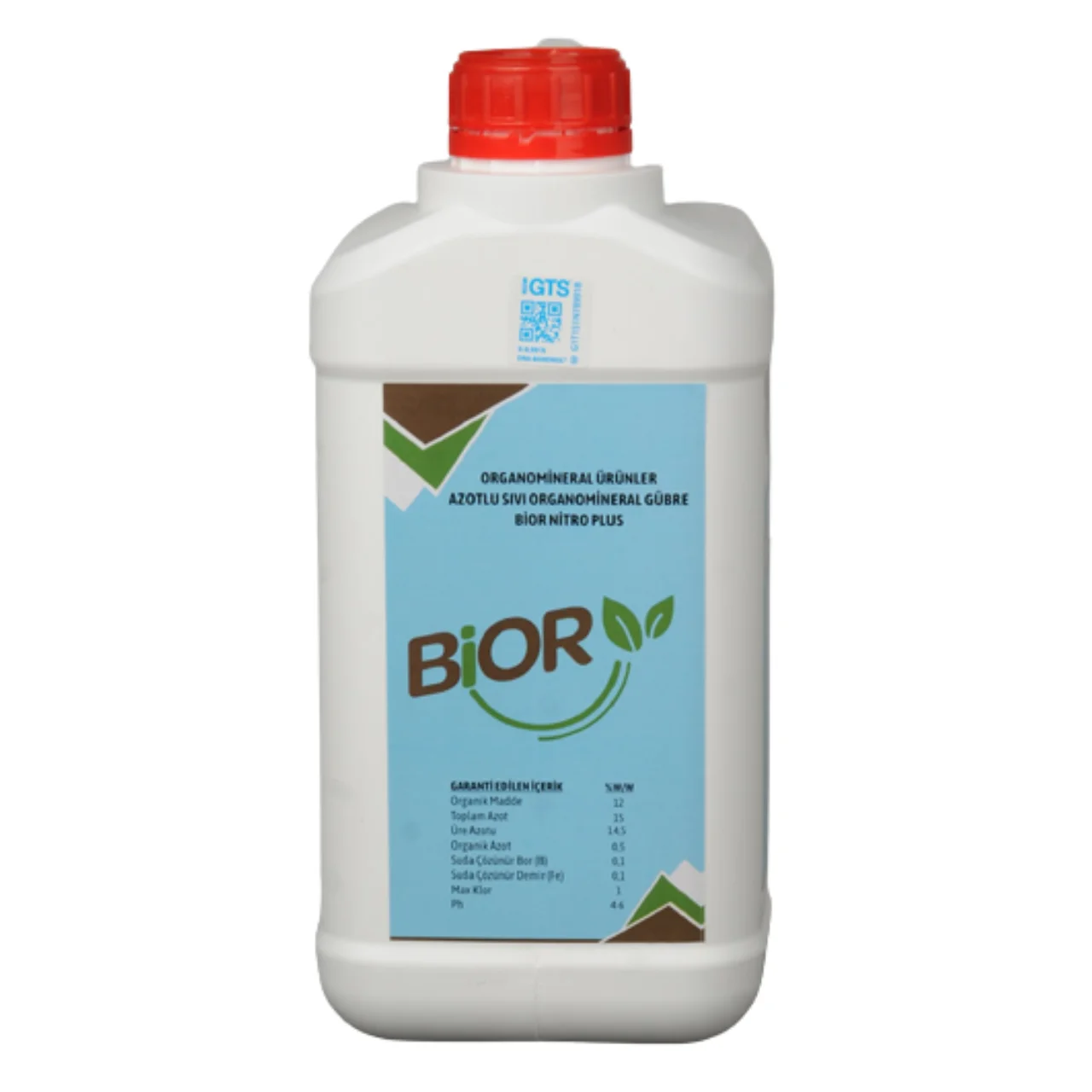 Bior Nitro Plus 1 Lt Liquid Organomineral Fertilizer 12% Organic Matter 15% Nitrogen (N) with Iron and Boron Turkey Origin
