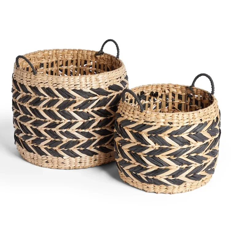 High Quality Handmade Foldable Storage Baskets Baby Kids Toy Clothing Storage Home Laundry Basket Wicker Woven Storage Basket