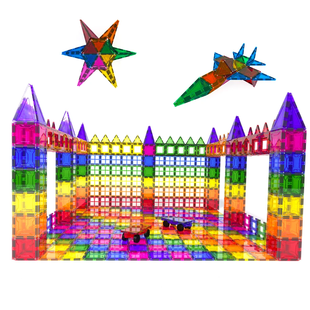 Bloques de construction magnéticos juguetes educativos bloques juego pista carreras bolas