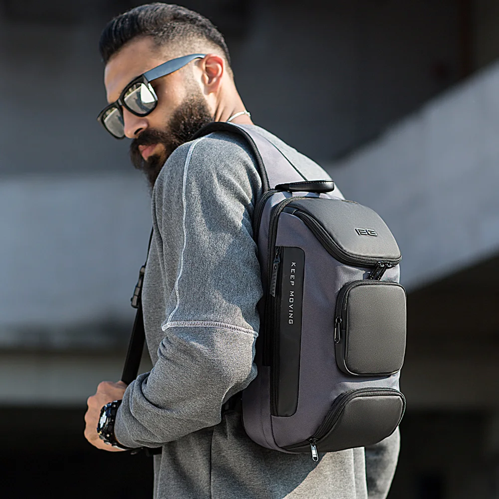 
2020 new design hot selling custom oem fashion men anti theft shoulder waterproof chest crossbody sling bag for men 
