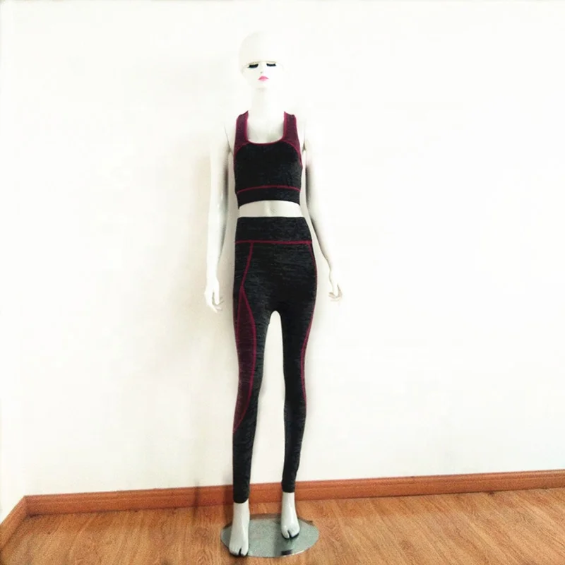 
Ladies seamless knitted top bra legging sports wear fitness clothes sexy yoga wear set 