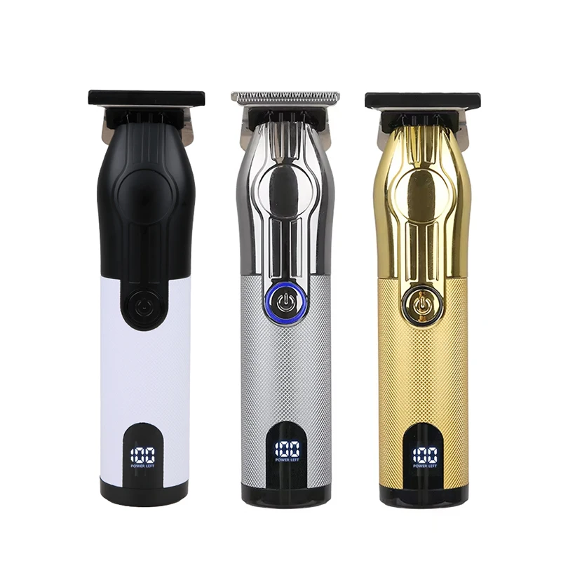 High quality Wholesale T Blades Professional Salon Barber Clippers Rechargeable Electric Hair Trimmer with LCD Display