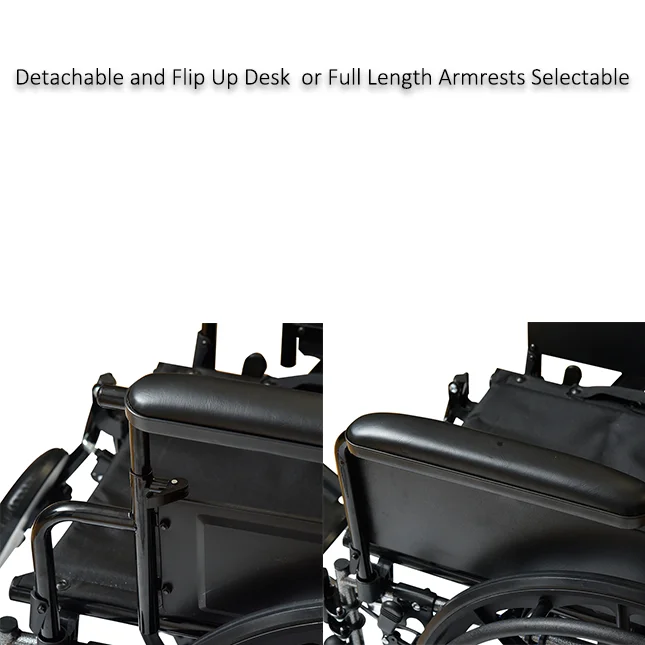 Adjustable Armrest Wheelchair with Height Customization for Enhanced Comfort