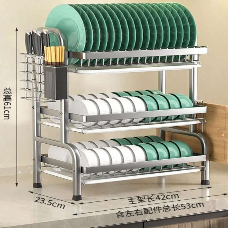Kitchen Center Wall Mounted Plate Storage Organizer Drain Drainer Drying Rack Kitchen Unique Metal Dish Rack