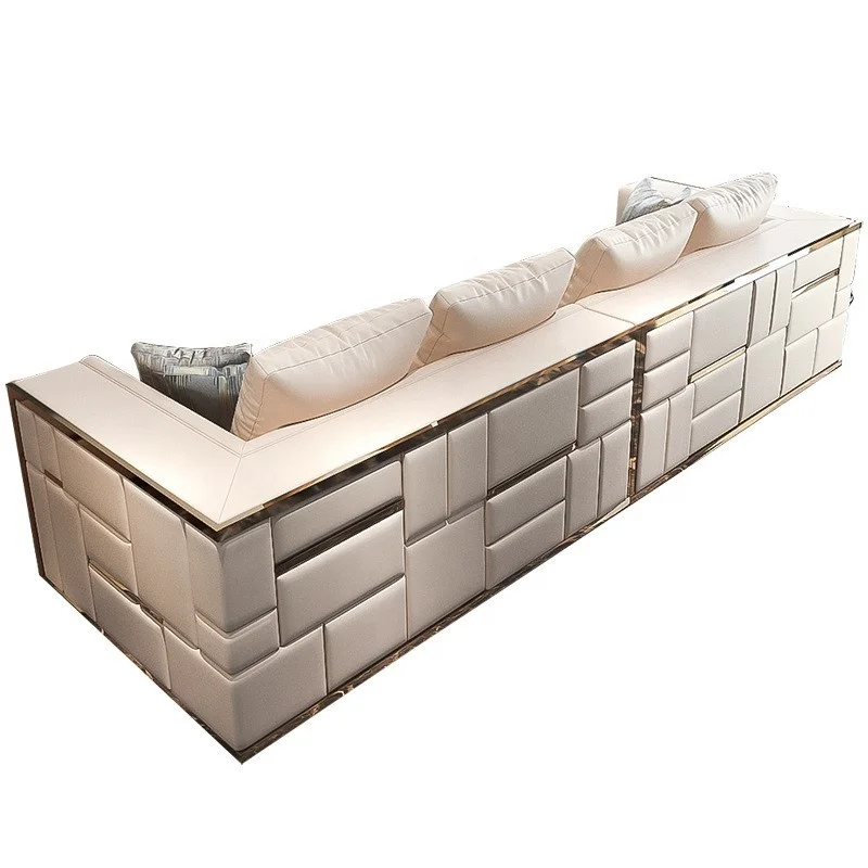 Italian Post-modern element stainless steel luxury living room sofa sets divano sofas