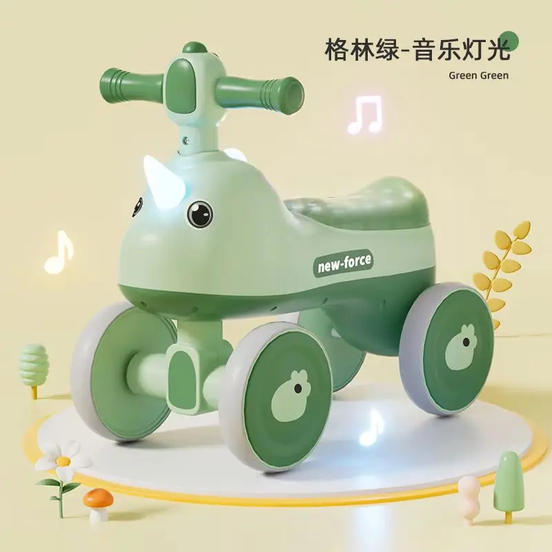 Unicorn-Themed Plastic Baby Car Toy Foot-to-Floor Push & Slide Ride Car for Kids Indoor & Outdoor Use