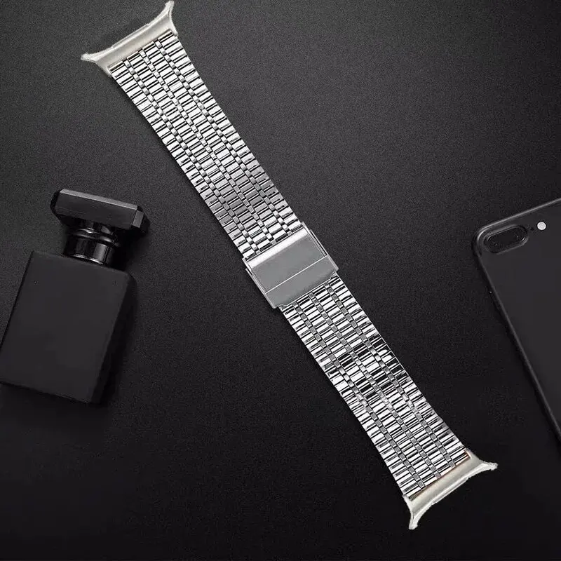 For Samsung Galaxy Watch 7 Ultra 47mm No Gaps Metal Strap galaxy watch 7ultra 47mm Watchband Curved end Bracelet Stainless Steel