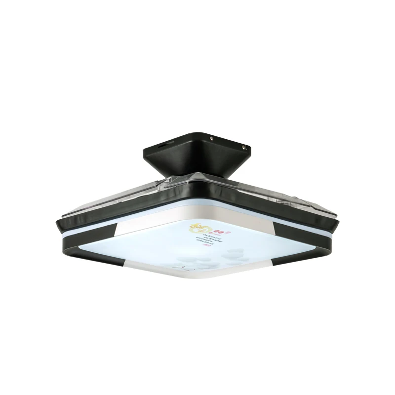 Contemporary rectangle shape ceiling fan lamp 220v ventilation 3 color led ceiling fan with light chandelier