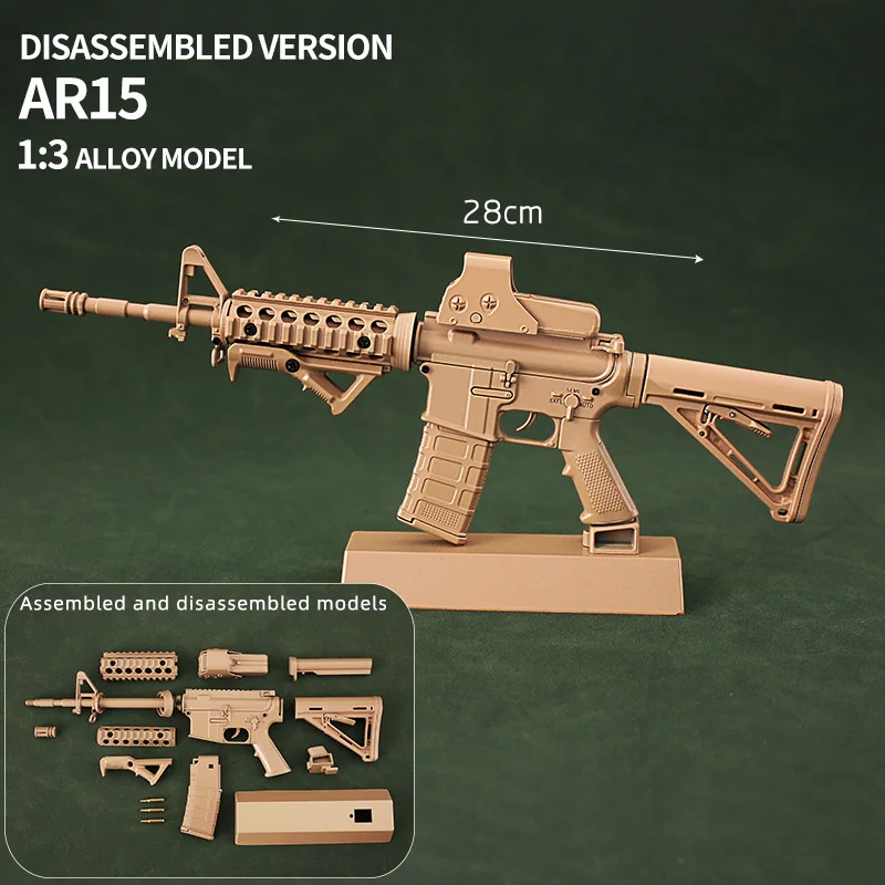 Миниатюрная сборочная модель пистолета игрушка M4A1 M4A4 AR15 Койот 1:3 металлическая безопасный пистолет разборка для взрослых