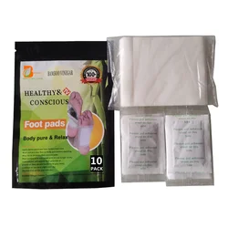 Color Bag Foot Patch 10PCS With Your Logo 100% Natural Herbal Bamboo Vinegar Lavender Rose Green-tea Mint Ginger Foot Detox Pads