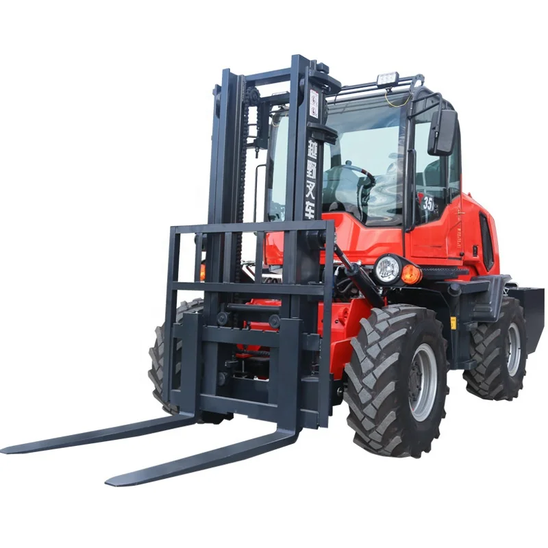 Fast Delivery  New Terrain Forklift Multi-functional Rough Terrain Forklift 3.5 ton 5 ton Four Wheel Drive Off Road Forklift