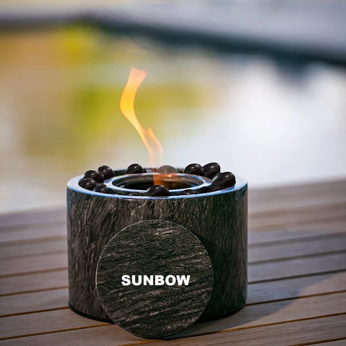 SUNBOW натуральная мраморная настольная чаша для костра переносной камин с биоэтанолом бездымный мини-камин дома и