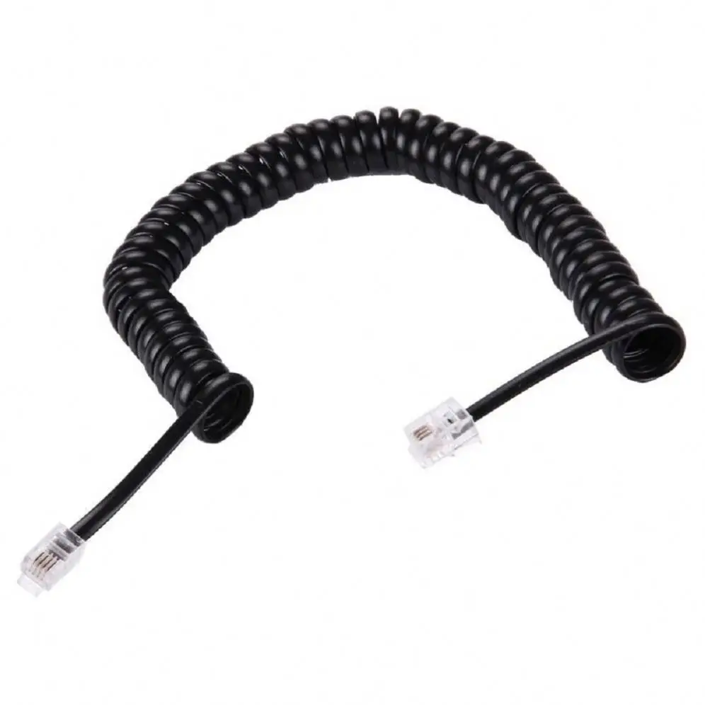 Handset Rj12 6P6c 6P4c Rj9 Plug Coil Spring Wire Rj11 Shell Telephone Cord Spiral Cable