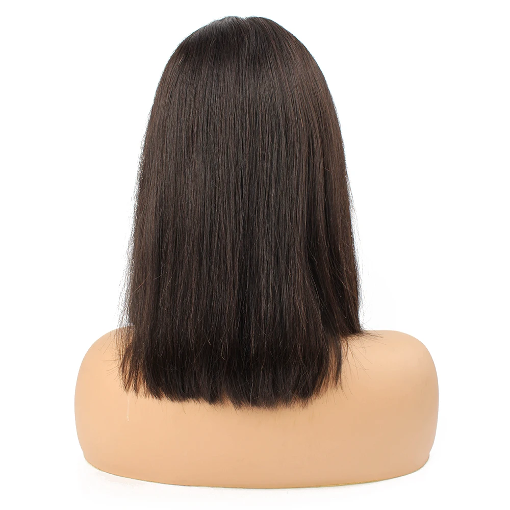 Wholesale natural aligned unprocessed 100% virgin brazilian human hair bob wigs human hair lace front