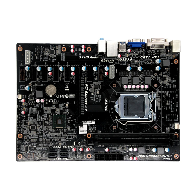 ATX power supply LGA1150 socket i3-i5-i7 desktop pc processor intel motherboard 4* standard SATA3.0 VGA+DVI dual display