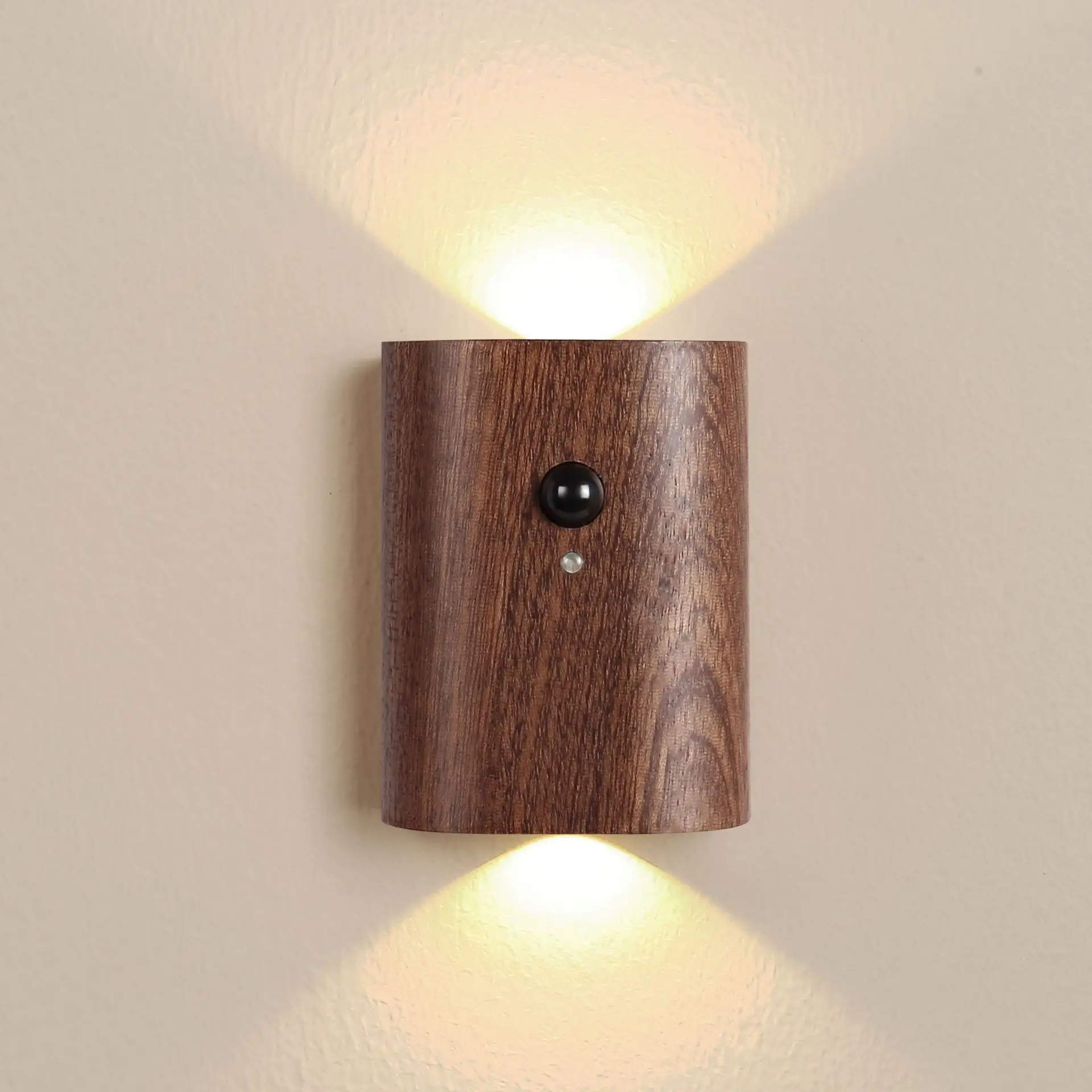 BAHE Lights for Home Wood Smart Automatic Magnetic Pir Motion Sensor LED Night Light  Sconce Wireless Wall Indoor Body Induction Lamp
