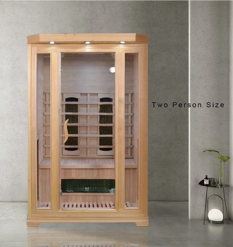 suana 2 person hemlock wood home relax slim indoor near far infrared sauna