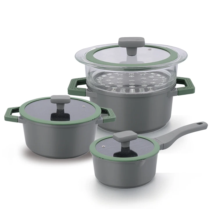 6 pcs. Chinese Practical High Quality Die Casting Aluminum Marble Plated In Stock Dinnerware Sets