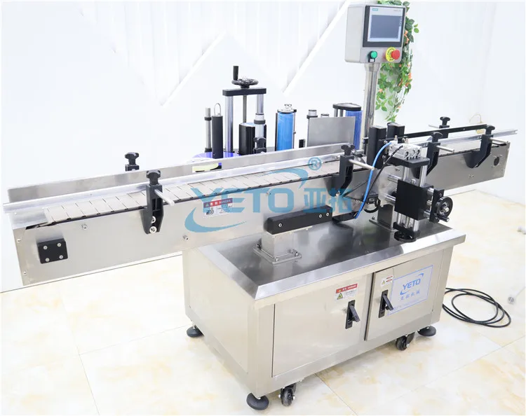 YETO Automatic round bottle jar can tin drum barre sticker labeling machine for plastic bottle and glass bottle