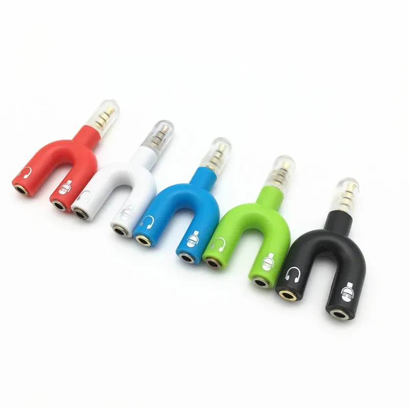 New 3.5mm Microphone Audio Converter Adapter Splitter 3 PIN to 4 Pin Pug 3.5mm Splitter for Headset Speakers