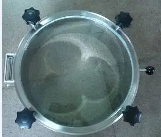 Professional China manufacturer  Sanitary stainless steel 304 316L pressure type manhole cover manway door with full sight glass