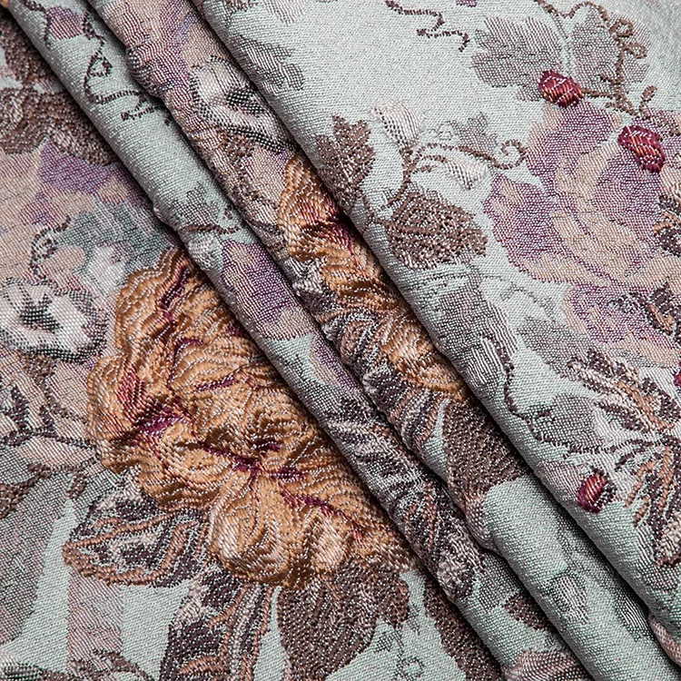 Polyester Yarn Woven Jacquard 3d Effect Flower Pattern Woven Upholstery Fabric For Sofa Curtain