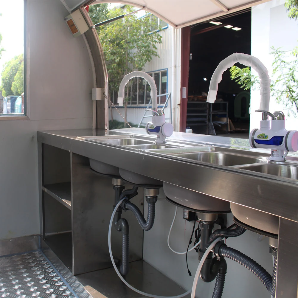 Four wheeled multifunctional mobile food and snack truck, commercial night market fast food truck