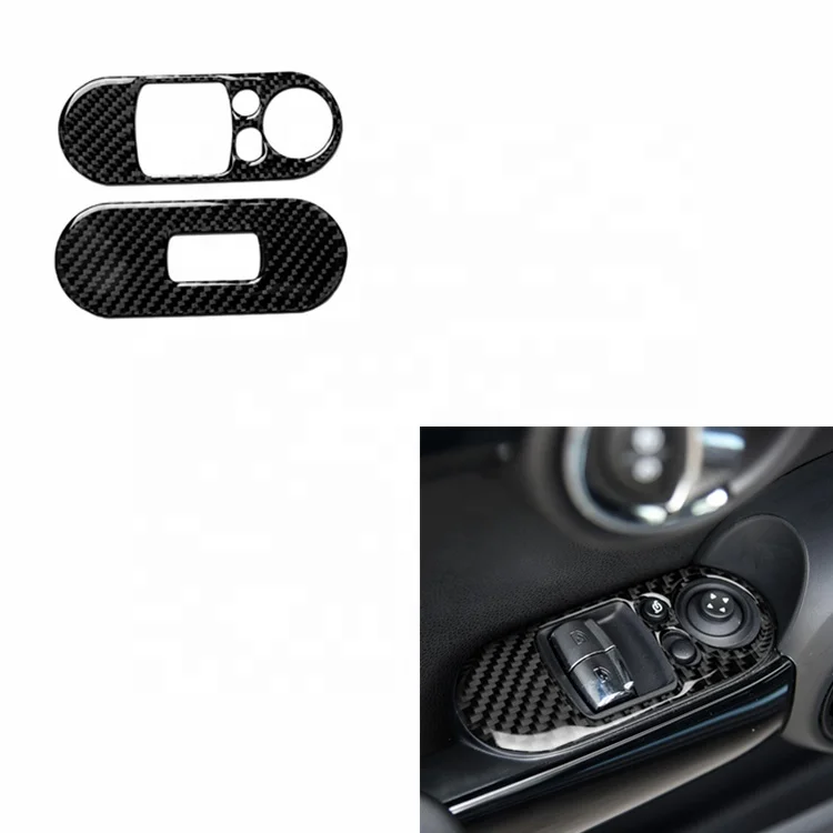 Carbon Fiber Car Interior Window lift Panel Sticker Trim for bmw Mini COOPER F56 Accessory