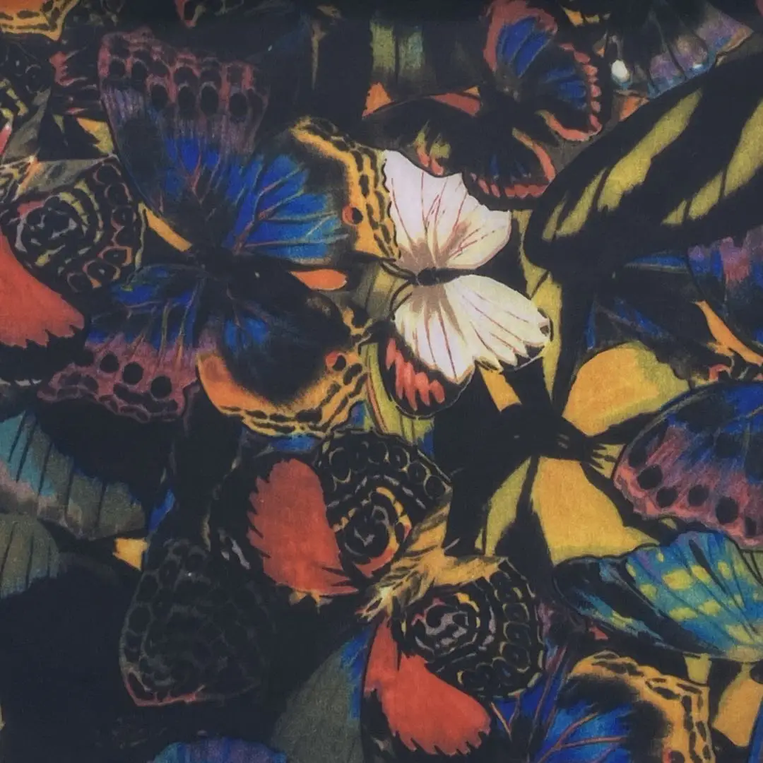 Высококачественный атласный шифоновый дизайн 100% из шелка тутового шелкопряда с принтом бабочки для шарфа одежды подушки маски для глаз полотенце