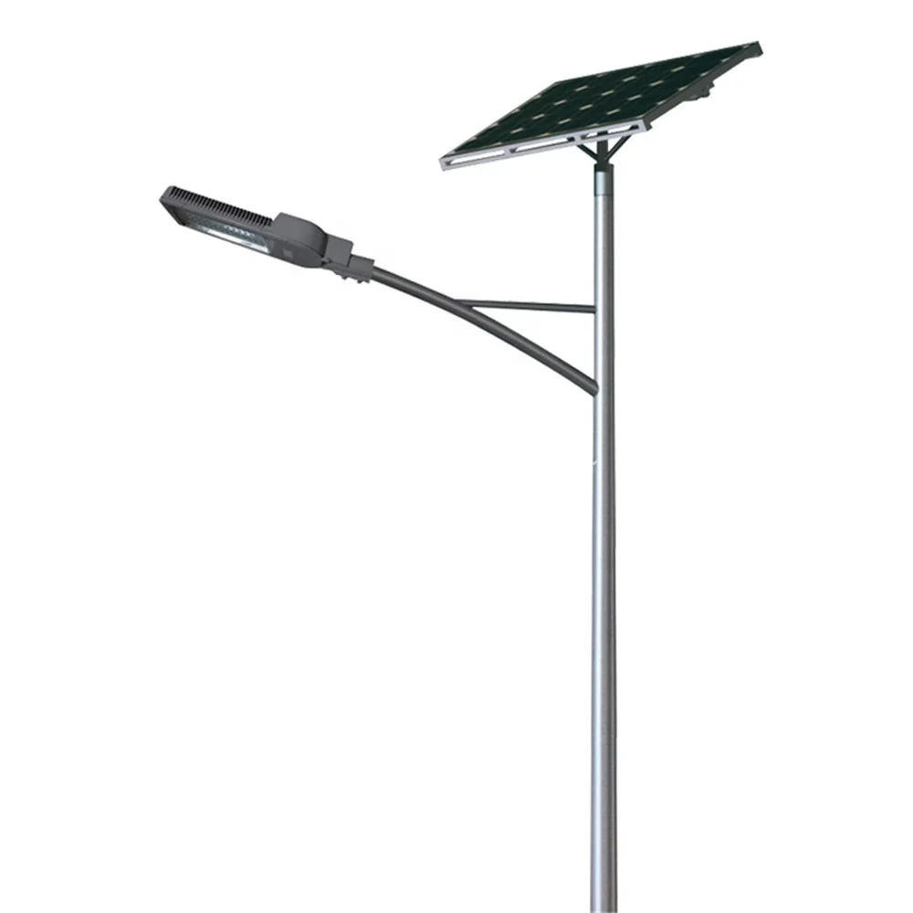 50w 80w 100w led pole all-in-one solar panel hybrid solar street light hybrid solar wind street light