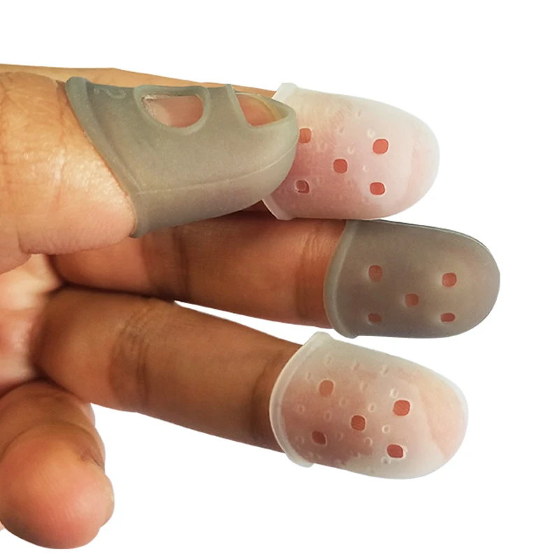 Heat Resistant Silicone Rubber Finger Tips Protector Cover Caps Cots For Playing Guitar