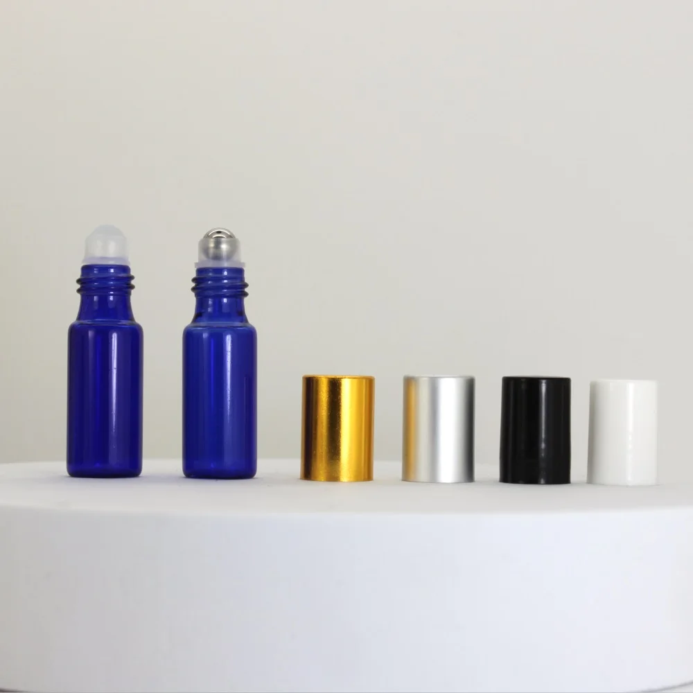 Cheap Cobalt Blue 10 ml Small Glass Roll-on Bottles with Stainless Steel Roller Balls Wholesale