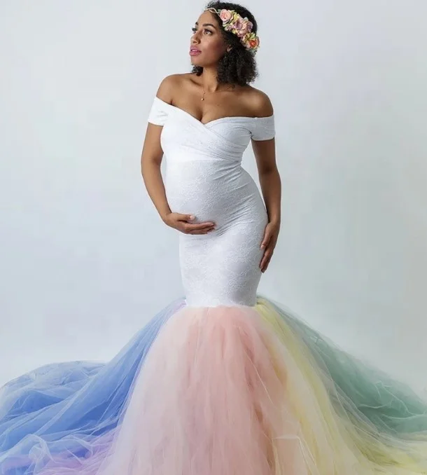 vestidos de fiesta Maternity Clothing Gown Dresses For Photography Maternity Photo Shoot Dresses for beautiful pregnant woman
