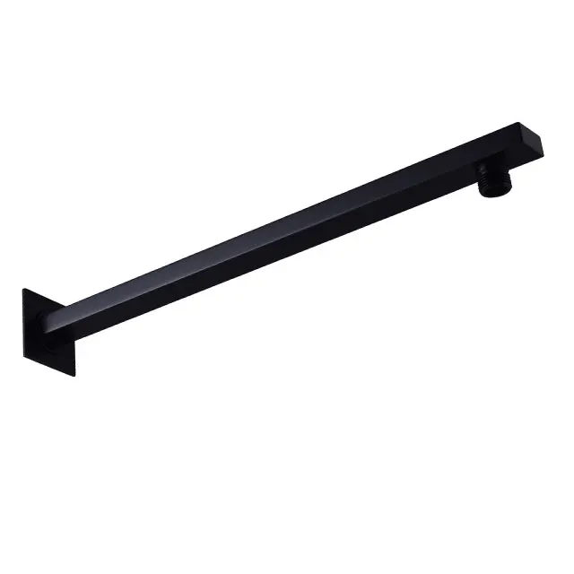Shower Arm Black Square 400MM Length Bathroom Recessed Shower Extension Arm