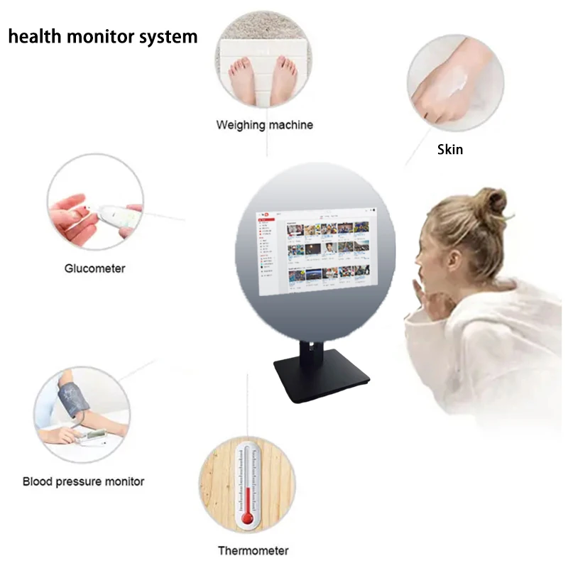 Popular Cosmetic Mirror with Touch Screen Standing Double Sided Makeup
