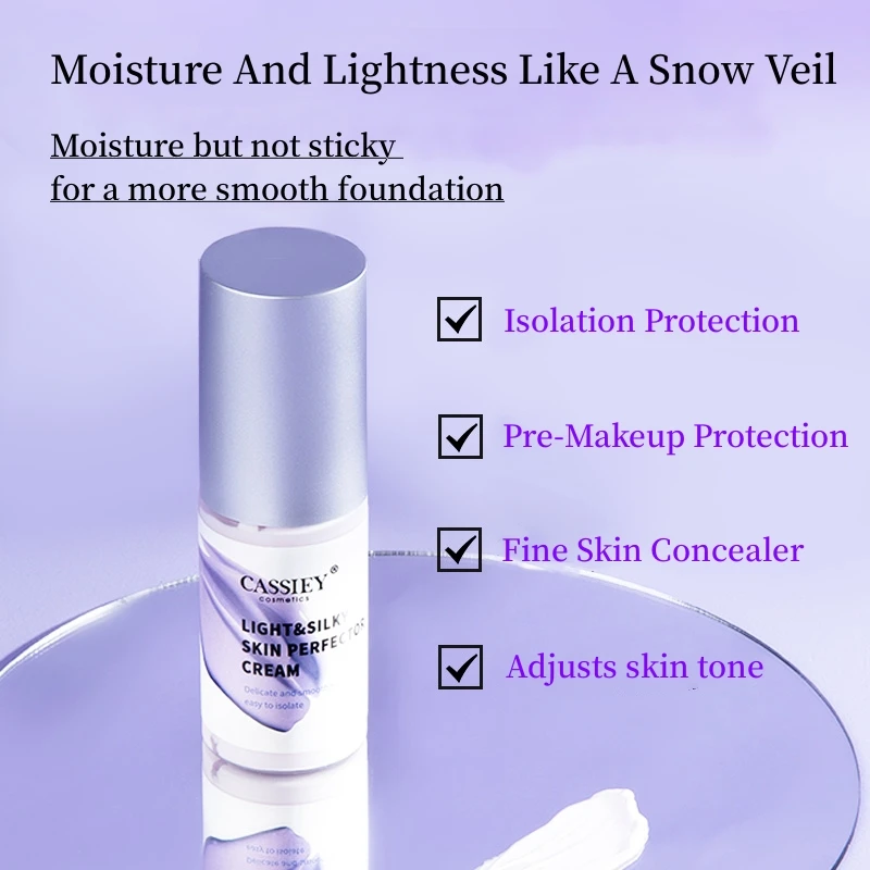 Cassiey OEMODM Factory Wholesale High Quality Waterproof Brightening Face Makeup Primer Foundation Base Best Color Makeup Primer