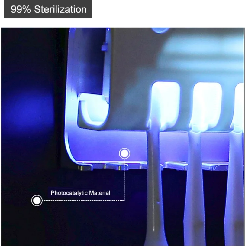 Настенный автоматический зарядный портативный УФ стерилизатор зубной щетки
