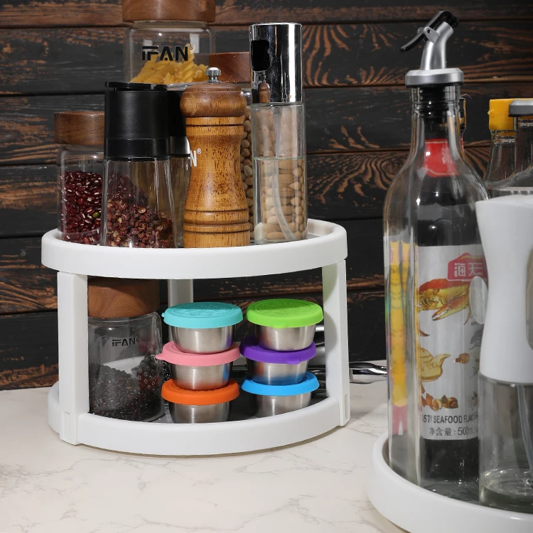 Double Layer Single Layer Susan Lazy Save Space Rotating Rray Multi Functional Rotating Storage Rack