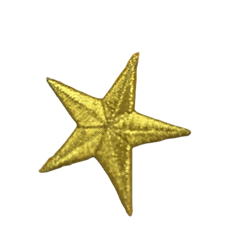 Custom Wholesale 3D Embroidery  gold metallic thread Patch Applique Patches For Diy Craft Bag Hat Garment