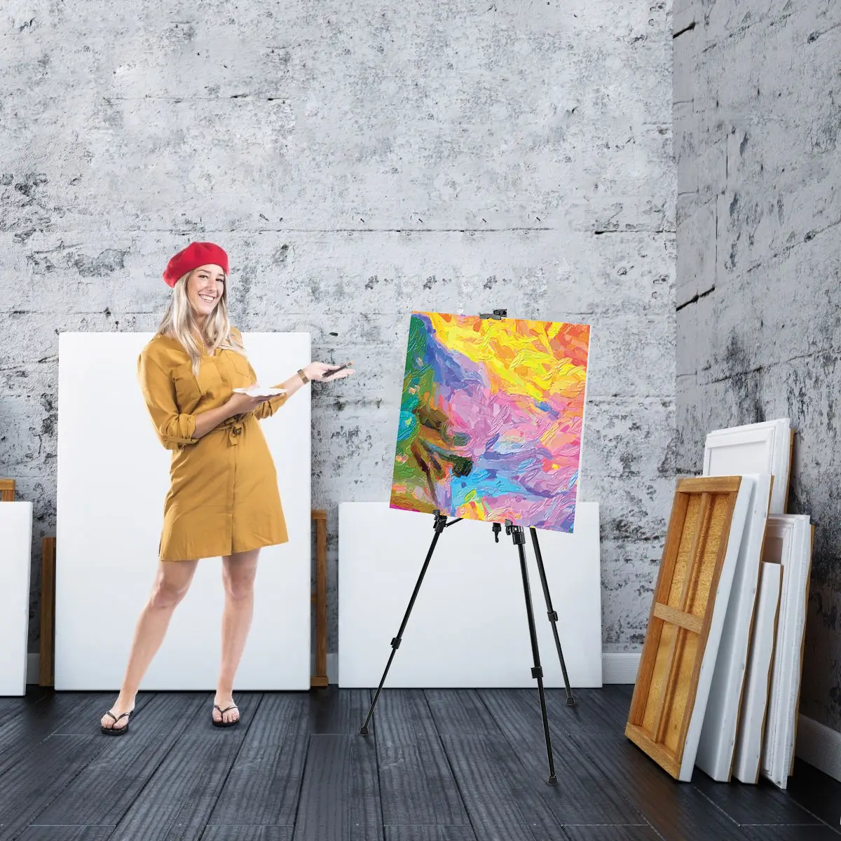 Aluminum Collapsible Table Top Easels Adjustable Movable Tilting Easel Art Painting Easel Stand