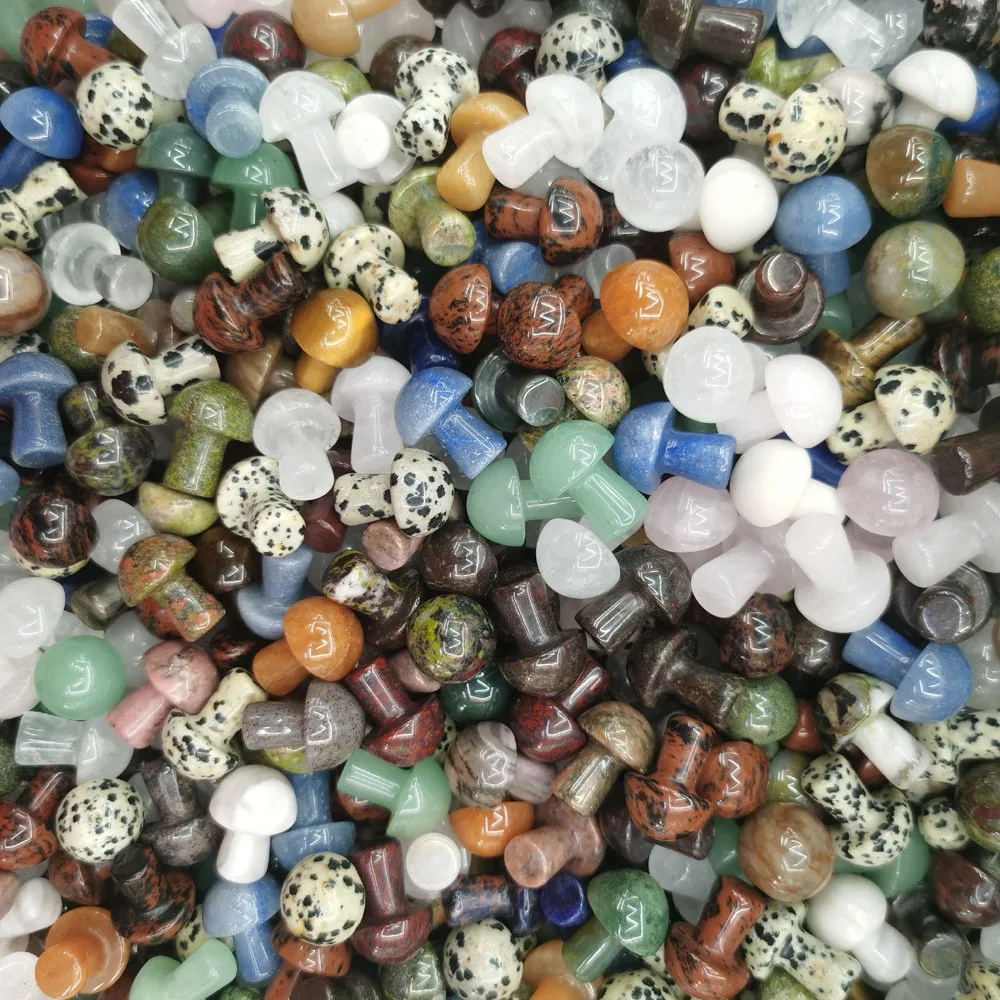 Mushroom Statue Natural Stone Carved Decoration Quartz Polished Healing Crystal Reiki Trinket Gift Room Ornament