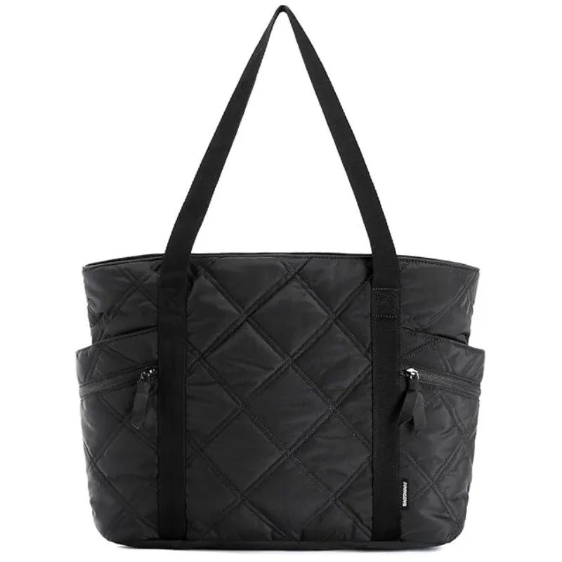 Best Selling Light weight Women Tote Bag Pleated Cotton Check Bag Quilted Stuffed Tote Bag