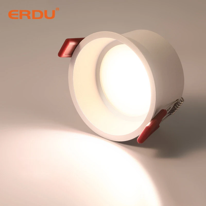 ERDU Cut Off Size 75mm 12w Led Recessed Downlight Aluminum Built-in Anti-glare Spotlight 7W Downlight Spotlight