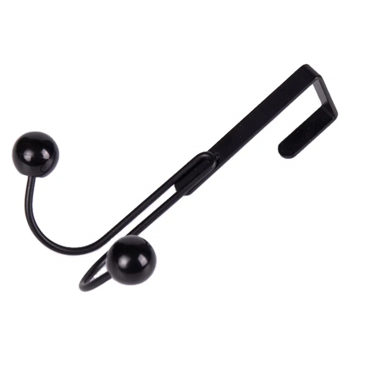 HONVEY Black Steel Bathroom Kitchen Laundry RoomOver The Door Double Hanger Hooks