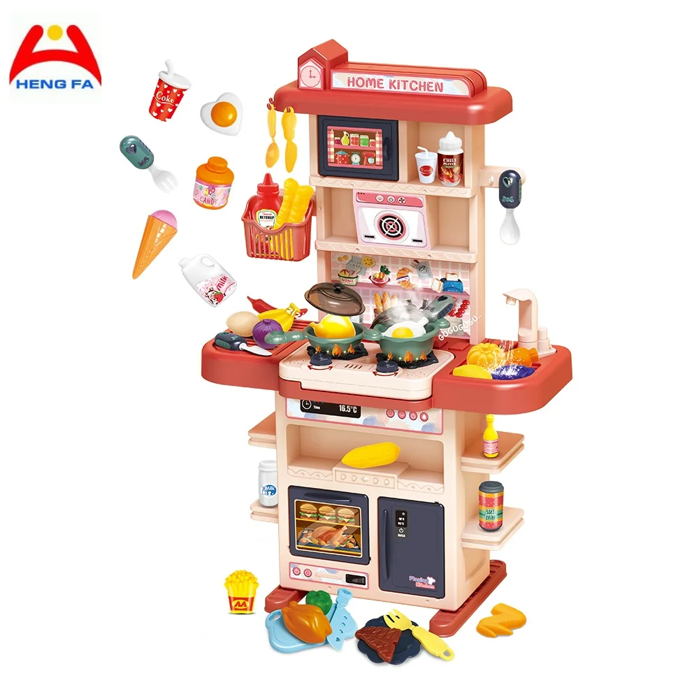 educational multifunction tableware toys electric music spray cooking simulation table kitchen set toy