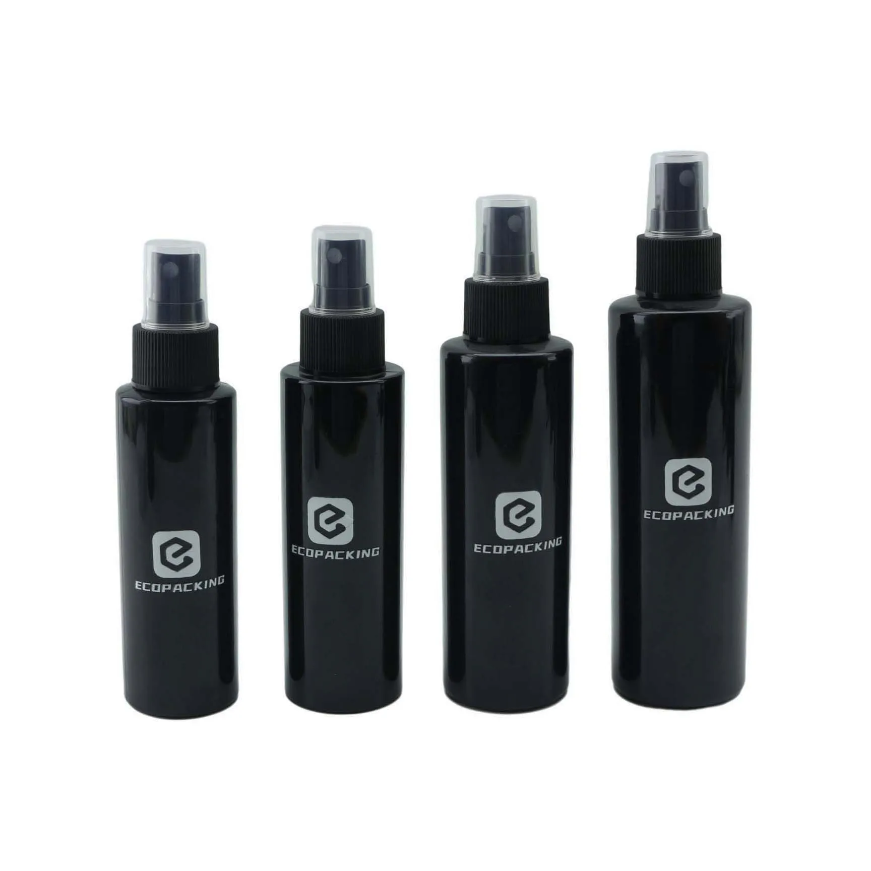 Black cosmetic 50ml 60ml 100ml 120ml 150ml 200ml 250ml 500ml spray plastic bottles