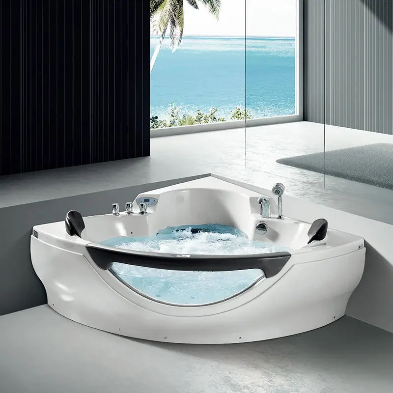 Clear Acrylic Massage Couple Bathtub Big Spa Hydromassage Deep Soaking Free Hot Bath Tub Kamali M3150-D Poland 1 Piece Modern