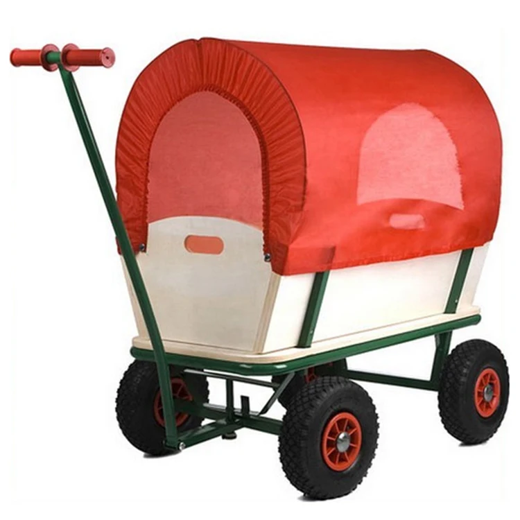 Manufacturer wholesale kids wagon with four wheels children wagon beach wagon beach trolley beach cart wooden kids wagon